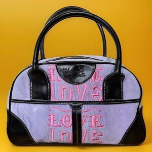 Vintage Y2K Victoria Secret Lavender Velvet Purse Bag Girlhood Core 12.5x8x4